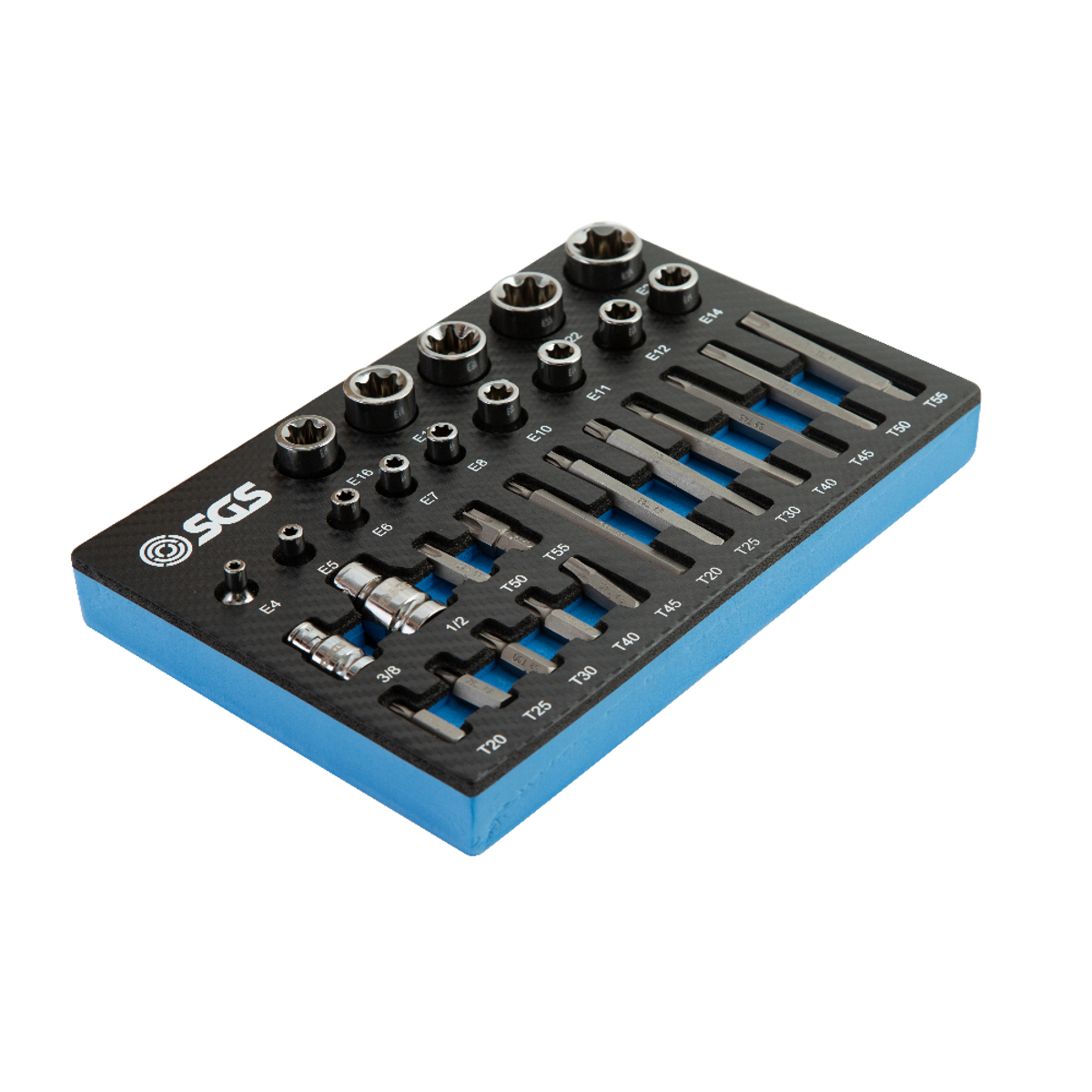 SGS 30pc TRX Star Socket & Bit Set | 1/4in, 3/8in, 1/2in | Foam Insert